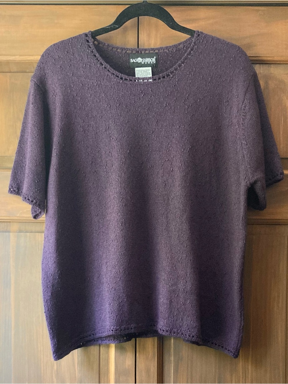 Sag Harbor Purple SS Sweater 1X